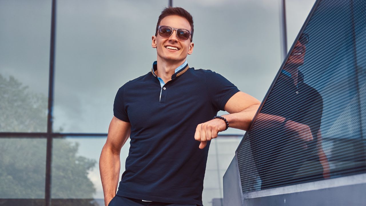 Man wearing fashionable clothing after getting his seasonal color analysis.